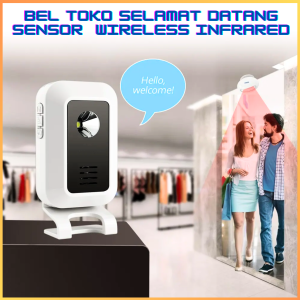 COD KIRIM CEPAT RUIKE Bel Toko Selamat Datang Sensor Store Entrance Wireless Infrared / Bel Selamat Datang Bel Pintu Otomatis Sensor Gerak Dilengkapi 32 Suara Musik dan Mode Alarm