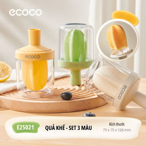 Set 3 khuôn kem ECOCO dễ thương cho bé thế hệ mới Dụng cụ làm kem cao cấp nhựa PP silicon an toàn sức khoẻ 25021