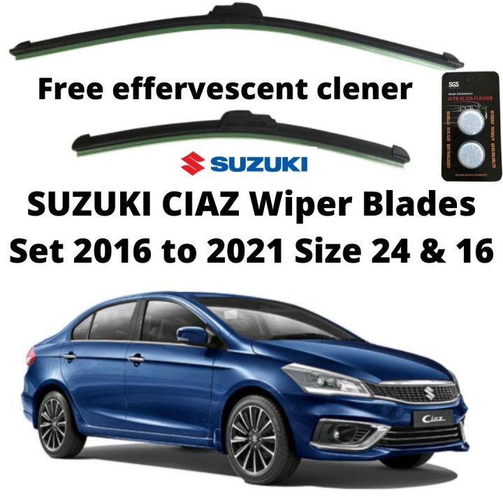 WIPER BLADE SET FOR SUZUKI CIAZ 2016 to 2021 +(FREE)CAR WINDSHIELD