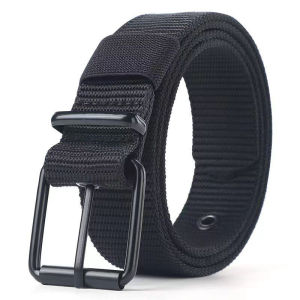 Men’s Adjustable Nylon Canvas Belt 120cm – Metal Buckle Durable Military Tactical Style