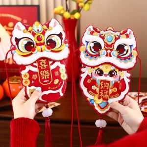 MKEB Chinese 2025 Snake Year Red Envelopes Blessing Traditional Red Packet Gift Bags Money Packing Bag Spring Festival Supplies