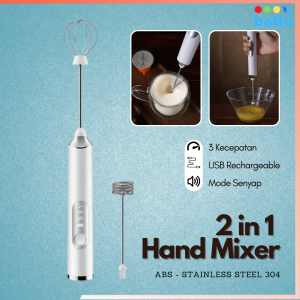 Mini Hand Mixer 2in1 USB Rechargeable Pengocok Telur Susu Dalgona Elektrik