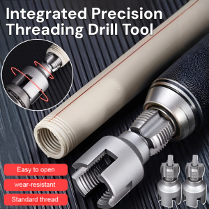 Thread Tap Pipe Threader PVC Pipe Threader Kit Pipe Waterpipe Tapping Tool Integrated Precision Threading Drill Tool
