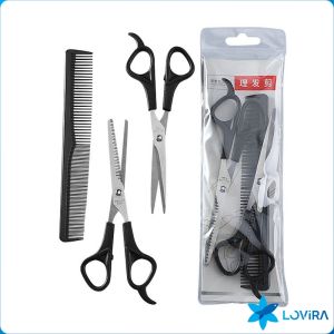 LoviRa 3pcs Hair Cutting Scissors Set Combs Professional Barber Children Styling Hair Tool