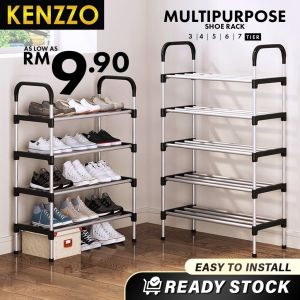 KENZZO Max Multi Layer Shoes Rack Storage Organizer Space Saving Stackable Shoe Shelf Rak Kasut Murah Shoe Rack Multifunction Storage 多层鞋架