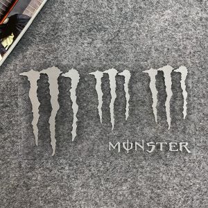 Matte Silver Monster Red Bull Sticker Motorcycle Body Helmet Waterproof Vinyl Sticker