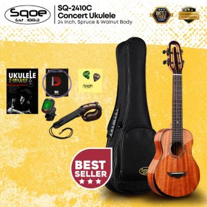 SQOE SQ-2410C  24 inch Concert Full Solid Mahogany Body Ukulele ( SQ2410C / SQ-UK / 2410 )