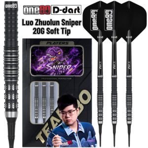 ONE80 SOFT TIP DART - 20G SNIPER Black (LUO ZHUOLUN Player Model) 90% Tungsten Soft Darts (DART ARROW LEMBUT)