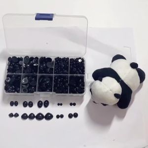 WH 10 Grid 3-8mm Black Acrylic Safety Eyes Noses For Bear Doll Animal Puppet DIY Crafts Children Kids Toys Eyes Accessories