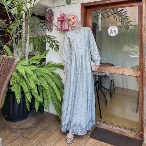 FAN Gamis Wanita Terbaru /Long Dress Floral Muslim