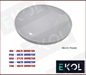 EKOL Designer LED Ceiling Light * 18W * 24W * 36W * 48W * 72W Daylight White/6500k * Coolwhite/4000k * Tri-Colour(3 Colours)