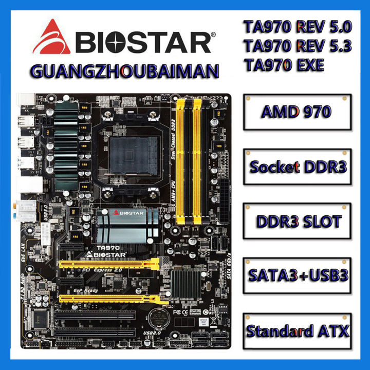 Used BIOSTAR TA970 rev TA970 rev TA970XE AMD 970