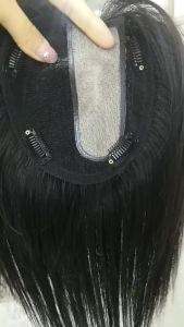 25CM/30CM Insta-Worthy 100% Real Human Hair Boost Volume of Hair Seamless Natural Black and Mocha Brown Topper Cover Thin or White Hair Light Breathable Base for Confidence For Women