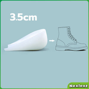 Nexlent 2.5cm 3.5cm Height Increased Shoe Insoles Taller Insert Elasticity Heel Cup Invisible Pad Cushion