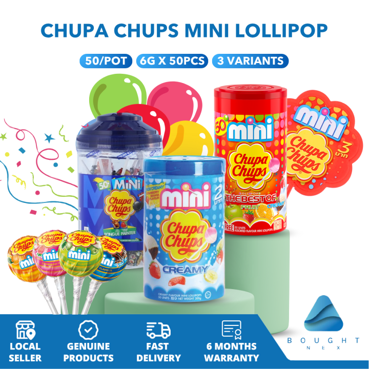 Chupa Chups Mini Lollipop 50 Pot 6g X 50pcs Assorted Flavors Sweet