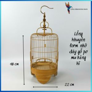 Lồng chim khuyên trơn trúc già cật size 22 – form nhỡ hàng kỹ tặng full phụ kiện đồng