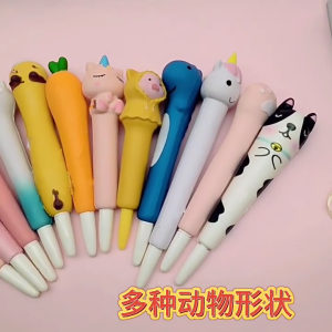 5ชิ้นปากกาของขวัญที่แปลกใหม่0.5มิลลิเมตรน่ารักปากกาหมึกเจลโฟมนุ่มปากกาปากกาเขียนสัตว์น่ารักบรรเทาความเครียดปากกาหมึกเจล