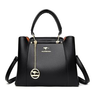 Fashion Women Soft PU Leather Handle Handbag Designer Shoulder Crossbody Bag Ladies Large Capacity Shopping Messenger Tote Bag2026