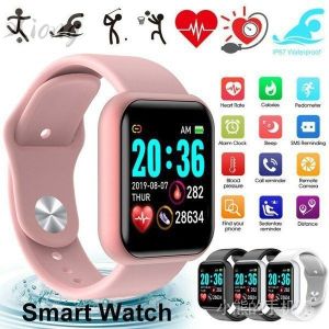 ♥【Readystock】 + FREE Shipping♥Y68 Waterproof Smart Watch Bluetooth Sport SmartWatch Men For IPhone Xiaomi Fitness Tracker Heart Ra