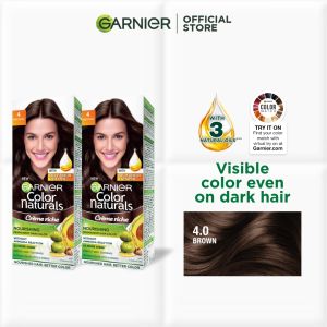 [Bundle] Garnier Color Naturals Cream Hair Color Kit (2 Units) | No Ammonia Telus Air 100% Halal Certified & 3 Natural Oils | Creme Riche & Ultra Color