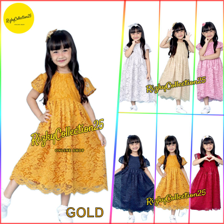 REALPICT BISA COD KEBAYA DRESS BROKAT BALITA 1 4 TAHUN DRESS TILE ANAK BALITA MURAH TERBARU