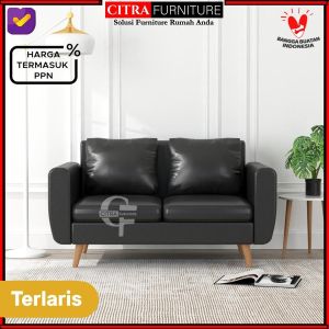 Sofa Minimalis 2 Dudukan Seater Retro|Scandinavian|Vintage|Cream