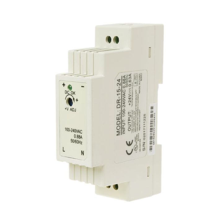 Alimentatore Switching DR-15-24 Su Guida DIN - 24V 15W 0.63A - Ideale Per Quadri Elettrici - Foto 3