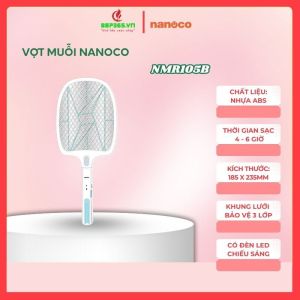 Vợt Bắt Muỗi Nanoco NMR105B Khung lưới bảo vệ 3 lớp Có đèn Led chiếu sáng - BST