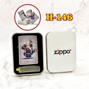 BẬT LỬA ZIPPO SƠN TỈNH ĐIỆN 2 MẶT CÓ MỘC HÌNH SA TĂNG