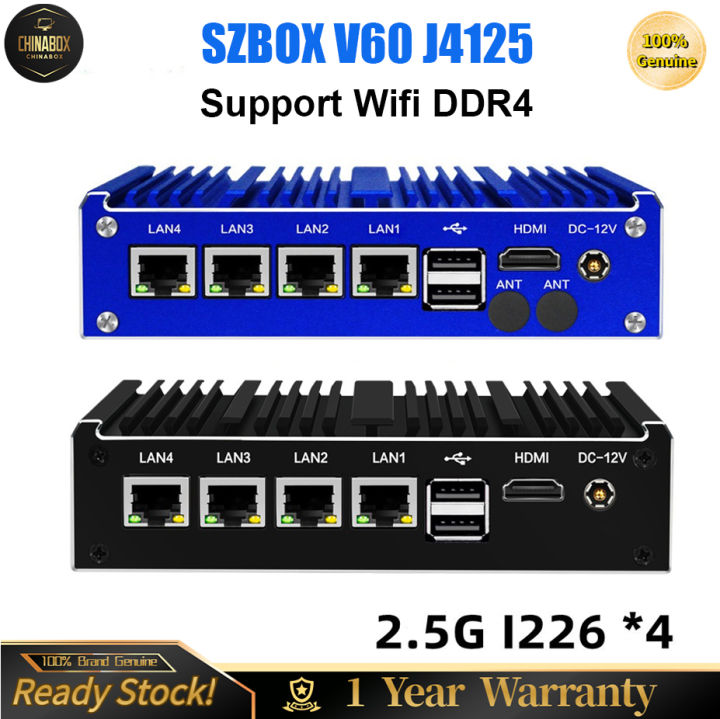 SZBOX V60 J4125 Soft Router Firewall Appliance 8G 2666Mhz 256 Msata