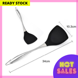 High Temperature Resistant Silicone spatula special for Non-stick pan with stainless steel handle (high-temperature resistant)