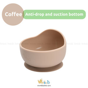 Hntob Displace-Proof Silicone Bowl Feeding Anti-Drop Suction Snails Bowl Spoon Fork