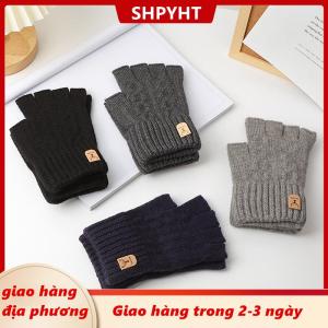 [COD] SHPYHT Giao hàng địa phương Dệt Kim Dày Nhiệt Nửa Ngón Tay Găng Tay Phụ Nữ Người Đàn Ông Mùa Đông Ngoài Trời Lái Xe Ngón Găng Tay Màn Hình Cảm Ứng Găng Tay