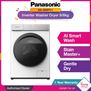 Panasonic Washer Dryer Combo Inverter 9kg Wash 6kg Dry NA-S96FC1WMY NA-S96FC1