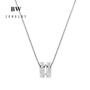 BWjewerly แฟชั่นสุดชิค พร้อมส่ง สร้อยคอตัวอักษร H สร้อยคอเงินแท้ สร้อยเพชร ของขวัญให้แฟน ไม่ลอกไม่ดำ
