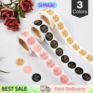 SHNGki 500pcs Thank You Round Sticker Scrapbook Letter Handmade Stickers Seal Labels Stickers Wedding Gift Flower Decoration