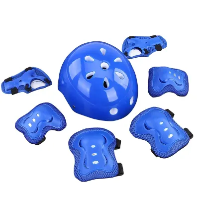 7pcs/set Kids Outdoor Sports Protector Gear Set Kit Helmet Pads Set for Scooter Skateboard Roller Skating Cycling