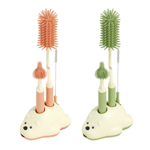 4pcs silicone bình cho bé bộ cọ cho trẻ sơ sinh phụ kiện cho ăn núm vú sạch hơn với tay cầm thoải mái