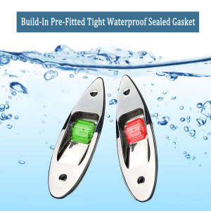 Stainless Steel LED Yacht Lights Sailing Lights Boat Signal Lights USCG Pair 12V Red Green