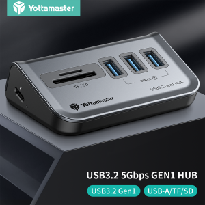 Yottamaster 5Gbps USB3.2 Gen1 Type C HUB 4 Ports 7 Ports High Speed Multifunctional Expansion Docking Station Card Reader USB C HUB for MacBook Air M1 M2 USB Splitter