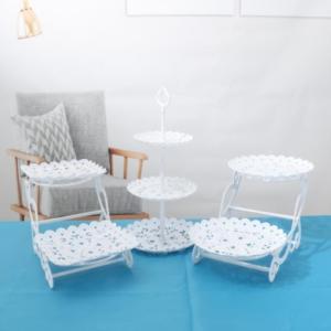[Eqrbtl] 1 2pcs Cake Stand Dishes Cupcake Snacks Plates Three-layer Creative Fruit Basket