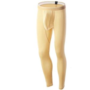 Mens Athletic Quick Drying Base Layer Long Pants for Sports Daily Wear Ice Silk Bulge Pouch Leggings Ultrathin Tights