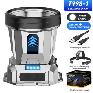 LED Headlamp outdoor Senter kepala 500 watt super terang cas listrik 186500mah jarak jauh 900000m Penerangan terus menerus selama 900jam senter super terang lampu depan luar yang kuat lampu depan tahan air sensor gerak senter berkemah senter kepala