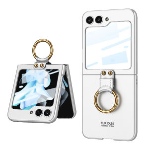 [With Back Screen Film] KISSCASE for Galaxy Z Flip6 Flip5 5G Flip4 Flip3 With Lens Glass Protection Film Finger Ring Case Phone Cover Ultra Slim Hard PC Plastic Shockproof Case For Samsung Galaxy Z Flip6 Zflip5 Flip4 Flip3 5G