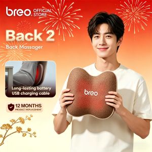 🔥Breo Back2 Back Massager Electric Massage Pillow Car Home Use Shiatsu Kneading Back Massager Cushion with Heating
