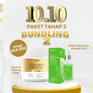 GLUGHAVA PUSAT -  Bundle Tahap 2 Coconut Ginseng 250gr + Whitening Body Serum GlowUp 50ml