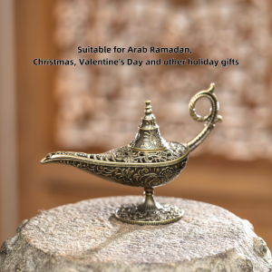 Elegant Arabian Genie Lamp Metal Incense Burner - Fragrance-Free Antique Candle Holder with Intricate Design for Christmas Valentines Day & Holiday Gifts Incense Holder