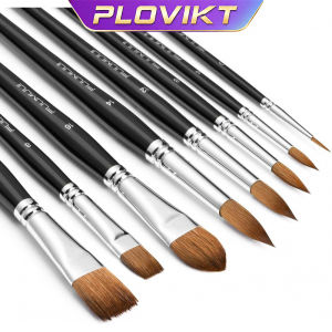 BEXON Hub Sable Watercolor Brushes Professional 8Pcs Fuumuui Kolinsky Sable Brush Set Variety Shapes with Flat Round Pointed Cats Tongue Oval Wash Perfect for Watercolour Acrylic Gouache Inks Painting