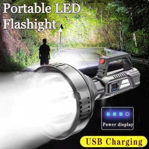 Senter Led Gagang Super Terang 80W +20W Genggam Tangan Portable Led Tahan Air