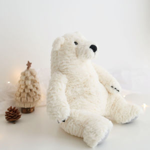 Fluffy Polar Bear ตุ๊กตาสัตว์ยัดไส้สัตว์สัตว์ทะเลหมีสีขาวของเล่นตุ๊กตาของขวัญเด็ก